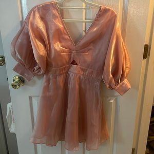 Pink rose dress moon and day size small new with tags cut out on stomach